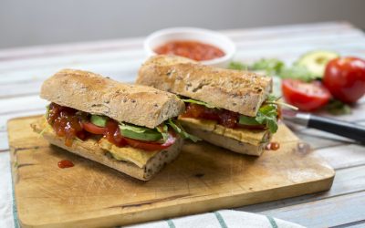 Vegetáriánus hoagie szendvics