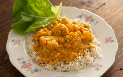 Tejfölös karfiolpörkölt