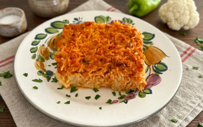 Rakott karfiol borsófehérje granulátummal